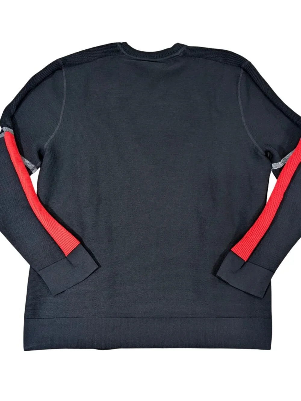 Under Armour Mens IntelliKnit Phantom Crewneck Sweater XXL Black Red Stripe
